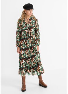 Šaty s recyklovaným polyesterem a květinovým potiskem, délka midi