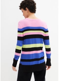 Široký boxy pulovr z jemného úpletu s postranními rozparky