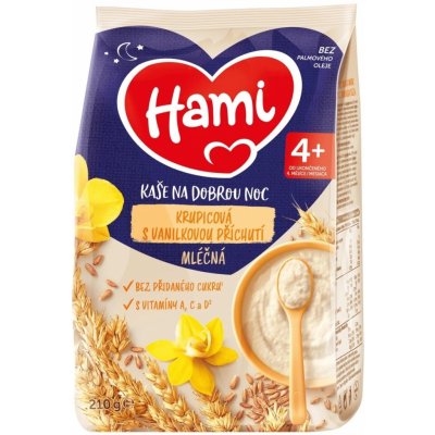TOP 3. - Hami Kaše na dobrou noc Krupicová s vanilkovou příchutí mléčná 210 g