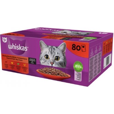 TOP 5. - Whiskas klasický výběr ve šťávě pro dospělé kočky 80 x 85 g