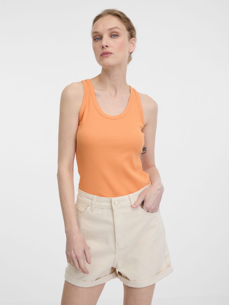 Oranžové dámské crop tílko ORSAY