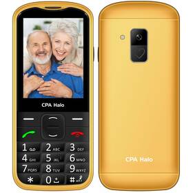 Mobilní telefon CPA Halo 28 Senior s nabíjecím stojánkem zlatá barva
