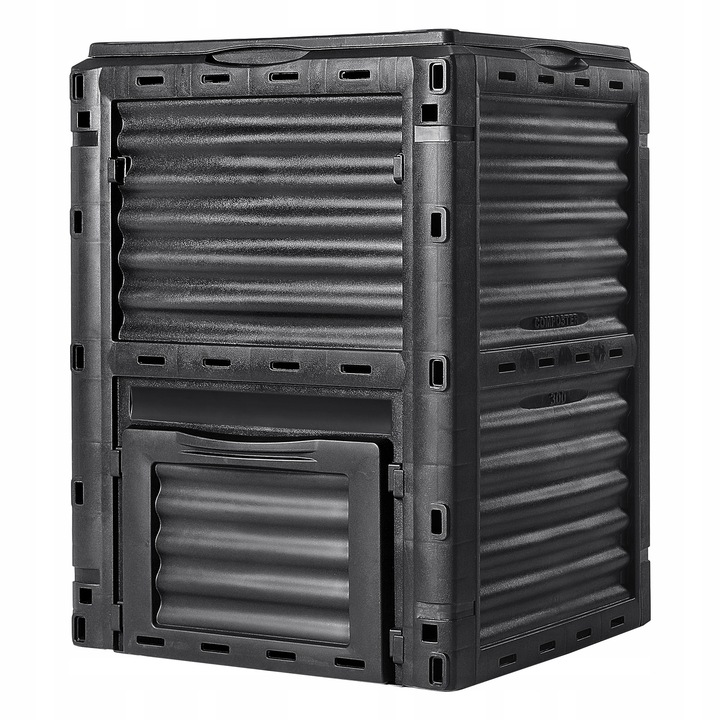 300L Zahradní Kompostér Bez BPA s Víkem a Spodními Dvířky pro Venkovní Použití