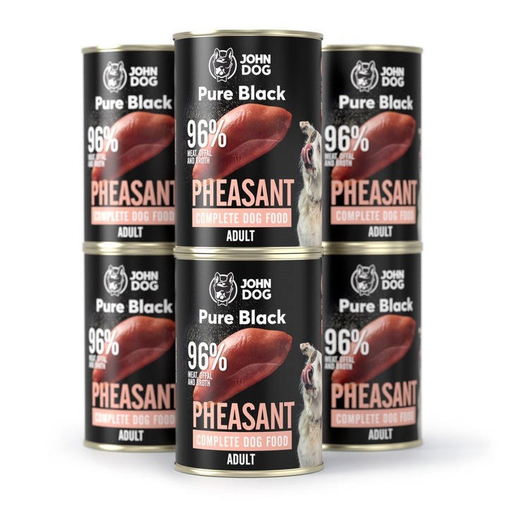 6X JOHN DOG PURE BLACK BAŽANT krmivo MOKRÉ PRO PSA