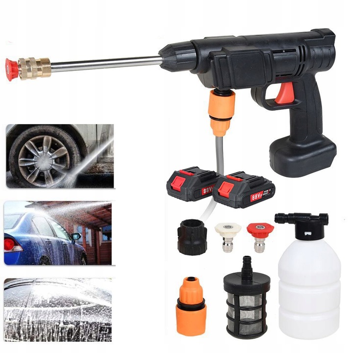 AKUMULÁTOROVÁ TLAKOVÁ MYČKA VÝKONNÁ 1500 W 200 bar + 2 AKU