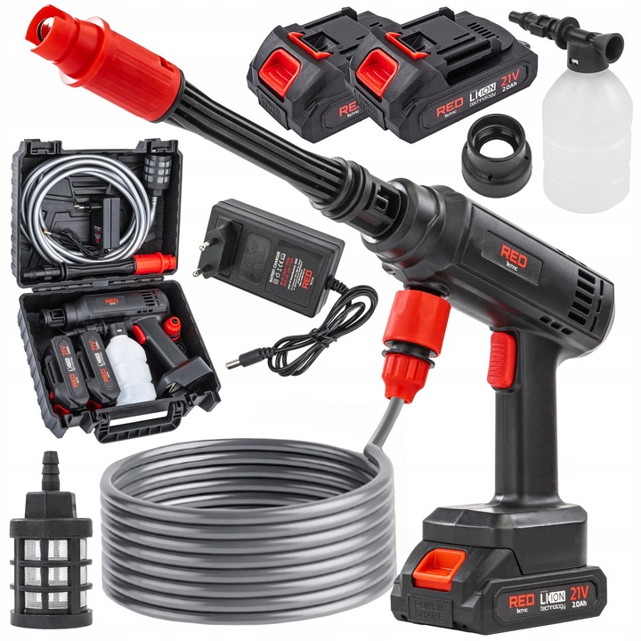 AKUMULÁTOROVÁ TLAKOVÁ MYČKA ZAHRADNÍ 21V BEZDRÁTOVÁ S KUFRÍKEM 60 BAR