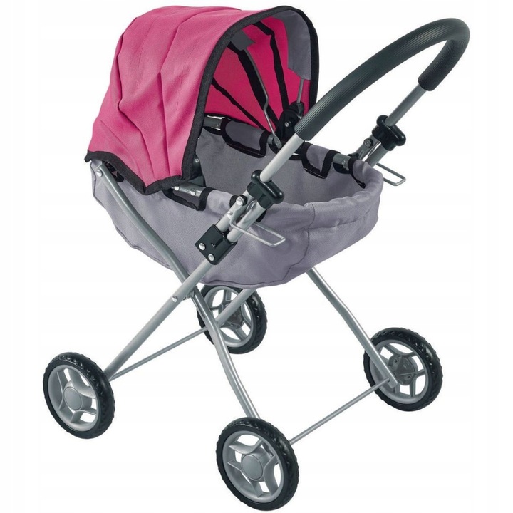 Alltoys Kočárek hluboký šedorůžový