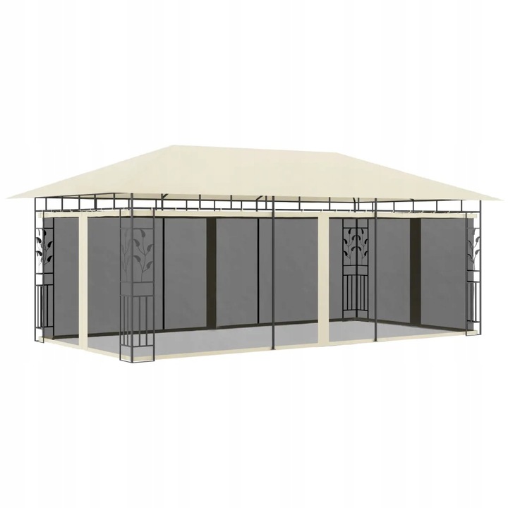 Altán s moskytiérou 6 x 3 x 2,73 m krémový