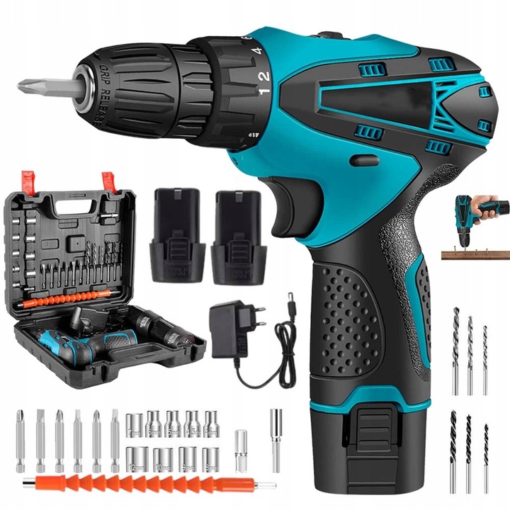 AKUMULATOROVÁ AKU VRTAČKA VRTAČKA + SADA 2 BATERIÍ