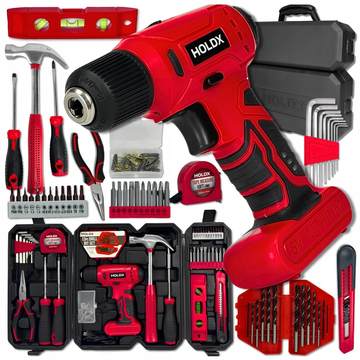 AKU ŠROUBOVÁK HOLDX KUFR VELKÁ SADA NÁŘADÍ ŠROUBOVÁK BITY