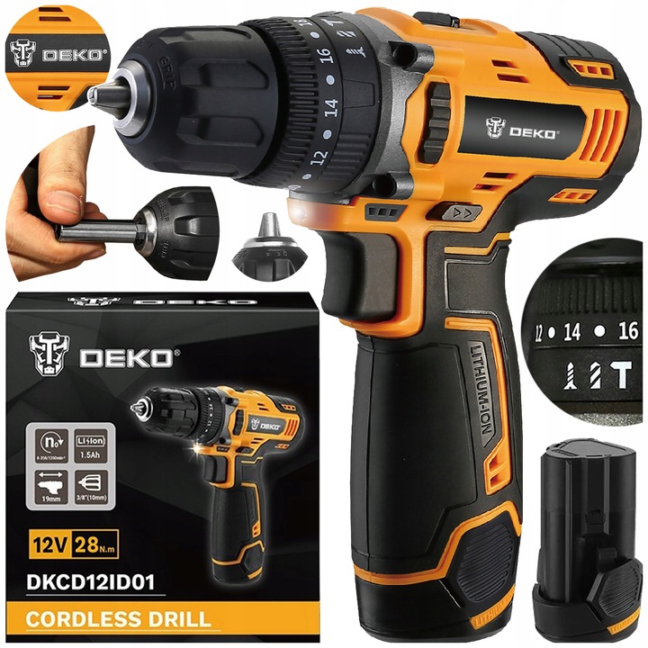 AKU VRTAČKA AKUMULÁTOROVÝ S PŘÍKLEPEM + AKUMULÁTOR S PŘÍKLEPEM VÝKONNÝ DEKO