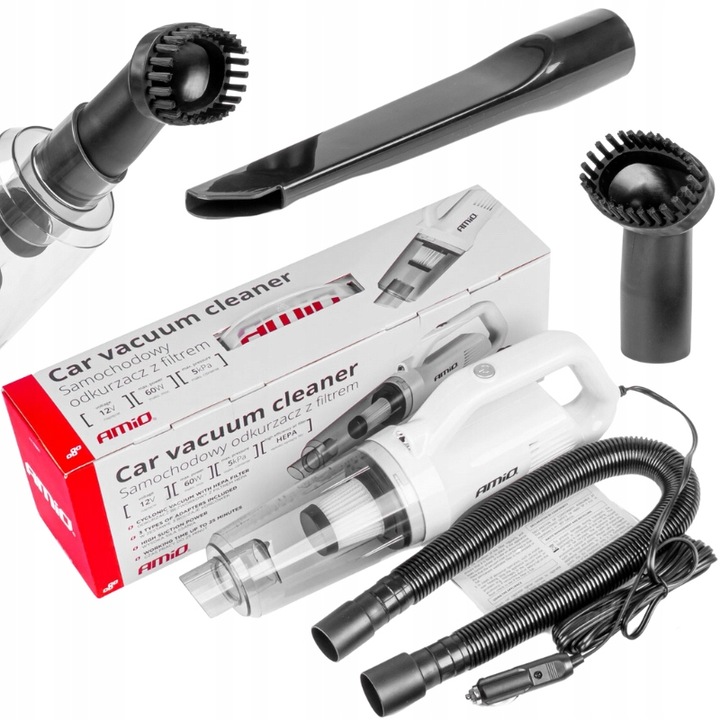 AMiO Vysavač 12V 60W HEPA 5kPa AMIO-03691