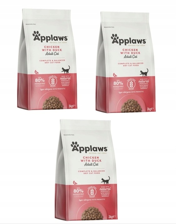 APPLAWS CAT KUŘE A KACHNA CHICKEN DUCK 3 x 2KG SLEVA