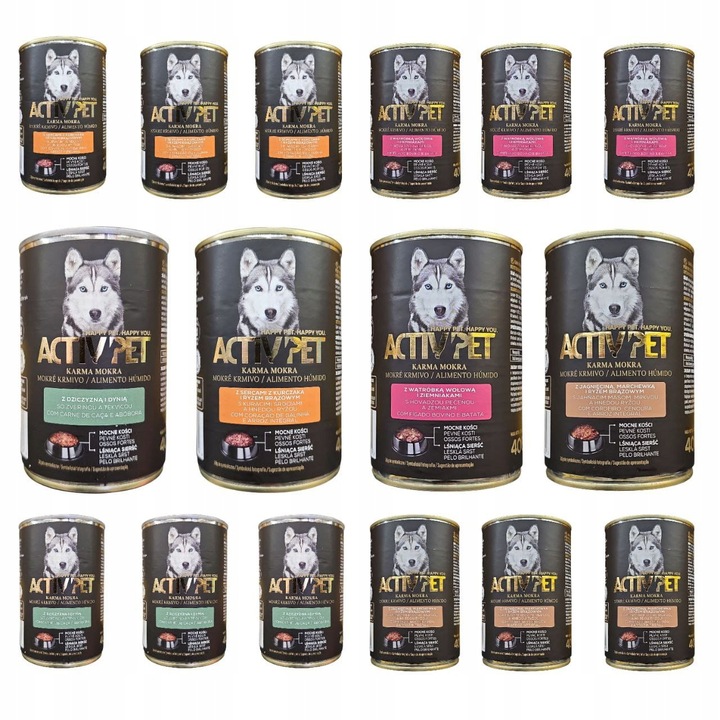 Activ Pet Krmivo mokré pro psa mix chutí 16 x 400 g NEW