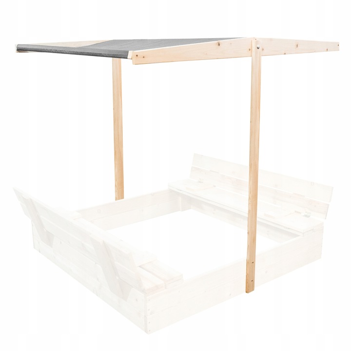 Aga Stříška na dětské pískoviště 120x120 cm Šedá LEVNĚ