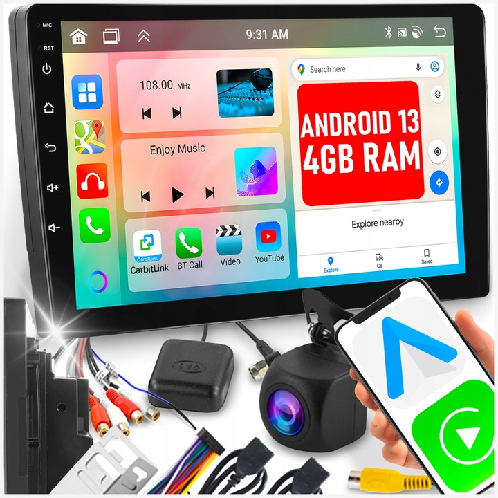 Autorádio ALLNOEL A3453 CARPLAY / ANDROID AUTO 2-DIN