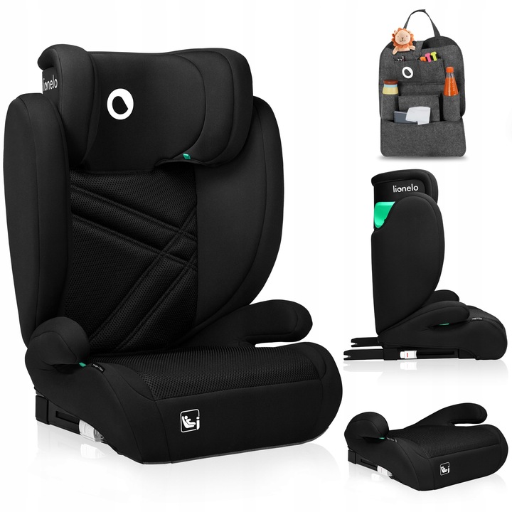 Autosedačka Isofix s nastavitelnou opěrkou hlavy I-SIZE 100-150 cm Lionelo HUGO