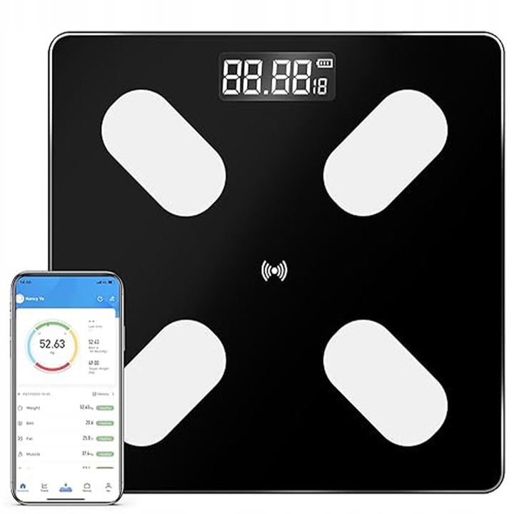 ANALYTICKÁ KOUPELNOVÁ VÁHA INTELIGENTNÍ BLUETOOTH SMART 16v1 180kg