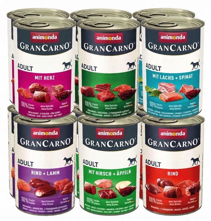 Animonda PES GranCarno Adult SET MIX 6 příchutí BEZ DRŮBEŽE - 12x400g AKCE