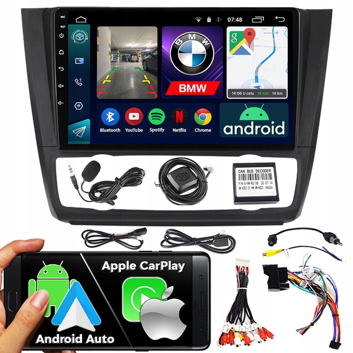 AUTORÁDIO NAVIGACE NCS RS-305 BMW 1 E81 E82 E87 E88 ANDROID BT USB