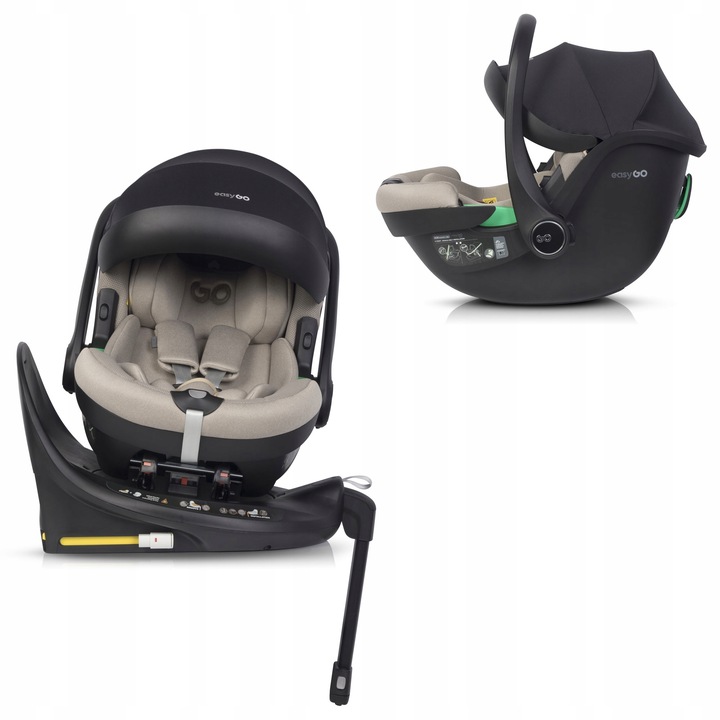 Autosedačka EasyGo BUZ PRO Taupe 40-87 cm Otočná základna ISOFIX