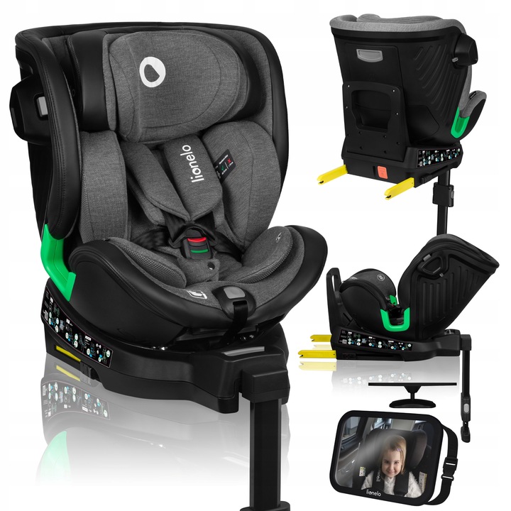 Autosedačka Isofix se základnou 360° + ZRCÁTKO Lionelo Harmony I-Size