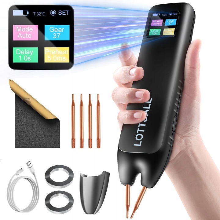 Akumulátorová bodová svářečka s LCD displejem, mini, přenosná svářečka