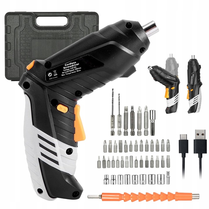 AKUMULÁTOROVÝ ŠROUBOVÁK AKU ŠROUBOVÁK ELEKTRICKÁ SADA USB 3,6 V 1300 MAH