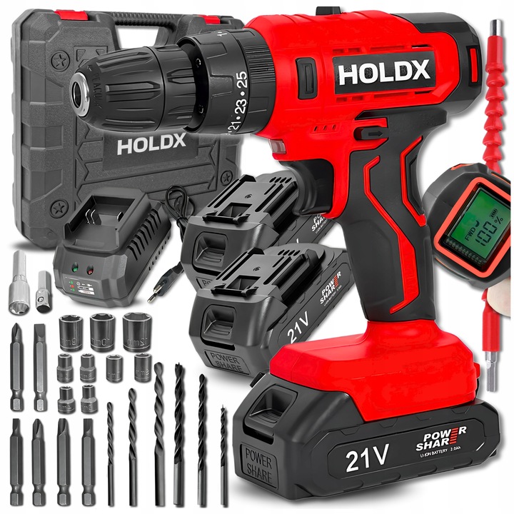 AKU VRTAČKA HOLDX 21V 2.0Ah SADA XL + KUFR