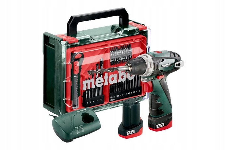 Aku Vrtačka Metabo 600080710 PowerMaxx BS Basic SET 12V 2x2Ah 41ks