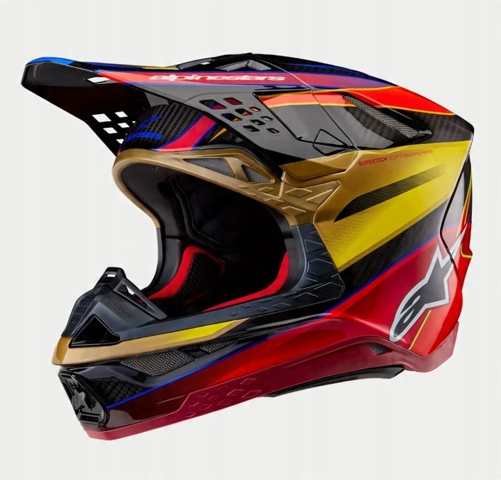 Alpinestars Supertech S-M10 Era Helmet Ece 22.06 Gold Yellow Rio Red Glossy