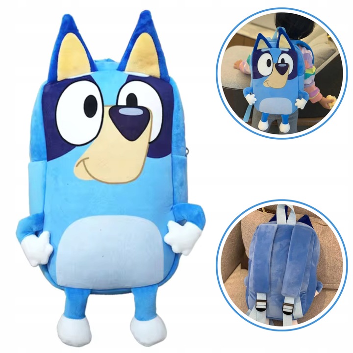 Batoh plyšový Bluey, batoh pro předškoláky, modrý pejsek, BLUE