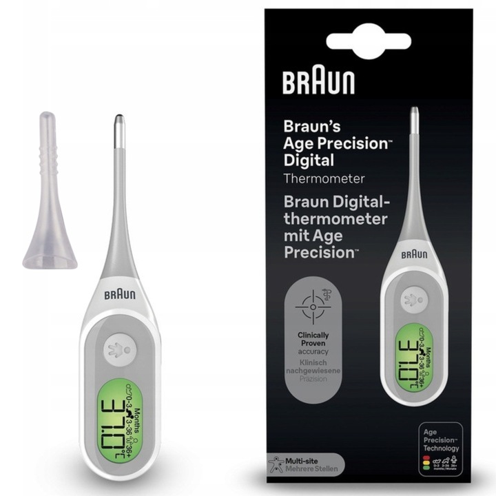 Braun PRT2000 Elektronický teploměr s ohebnou špičkou, rychlý a přesný