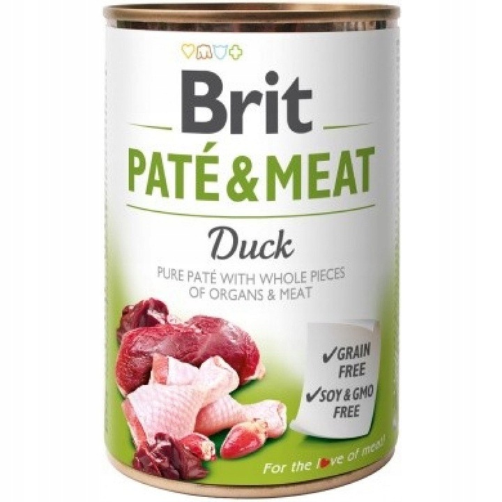 BRIT PATE MEAT KRMIVO PRO PSA KACHNA KUŘE 400G nejlevnější