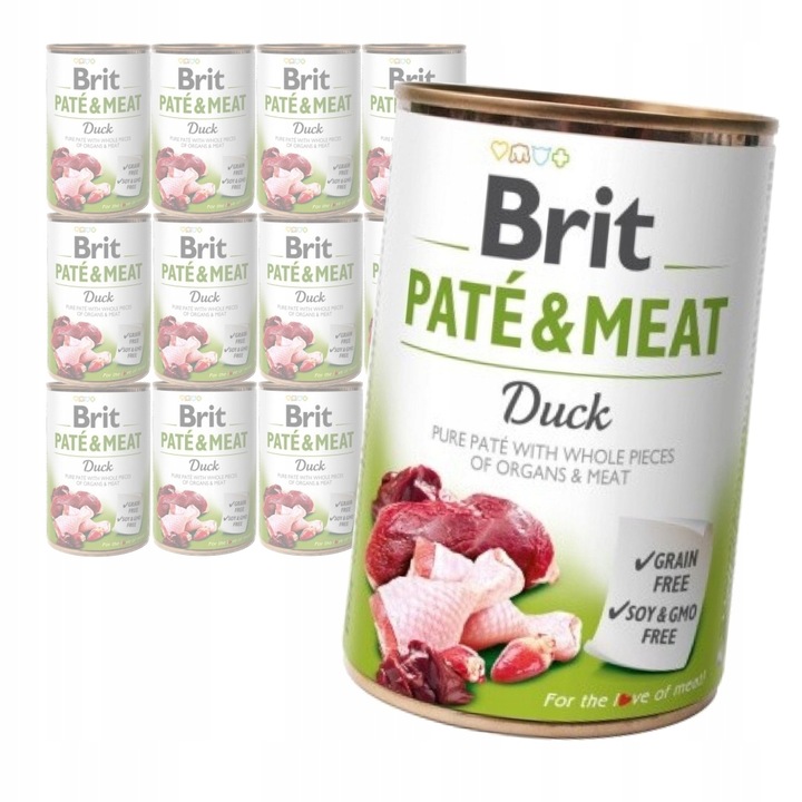 BRIT PATE MEAT KRMIVO PSA KUŘE S KACHNOU 12x400G