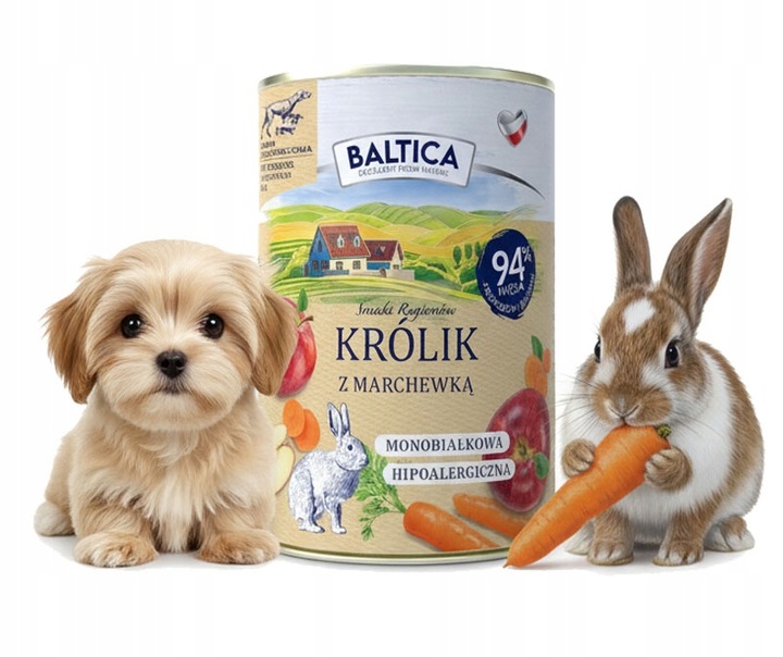 BALTICA KRÁLÍK S MRKVÍ 400g BEZ OBILOVIN MONOPROTEINOVÉ KRMIVO