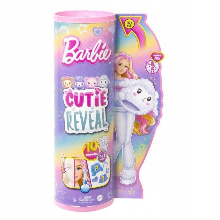 Barbie Cutie Reveal Panenka Barbie Ovečka + zvířátko HKR03