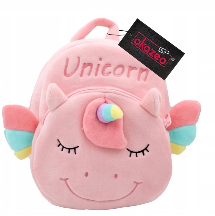 Batoh batůžek plyšový dětský předškolní jako dárek růžový jednorožec