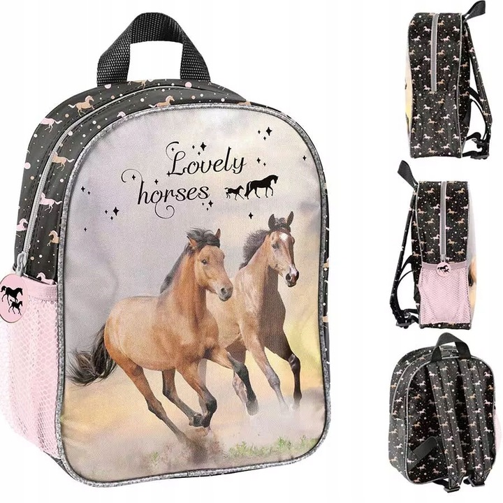 BATOH VÝLETNÍ BATOH PRO PŘEDŠKOLÁKA DÍVKY KŮŇ KONĚ