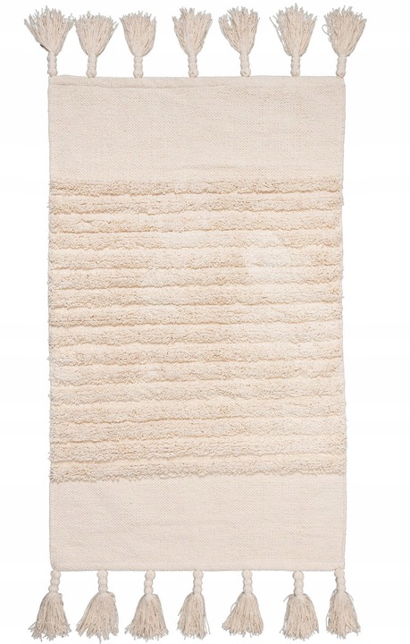 BAVLNĚNÝ KOBEREC BÉŽOVÝ 50x80CM PŘÍRODNÍ BOHO BĚHOUN TŘÁSNĚ MĚKKÉ
