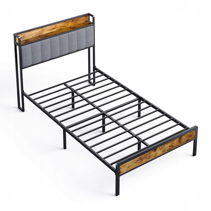 Bealife Metalowy Stelaż Łóżka 1,2x2 m, metalowy, jasnoszara osłona