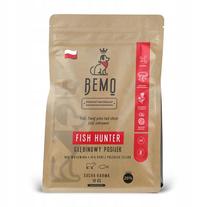 BEMO – Fish Hunter – Hovězí maso s rybou – M/L – 10 kg