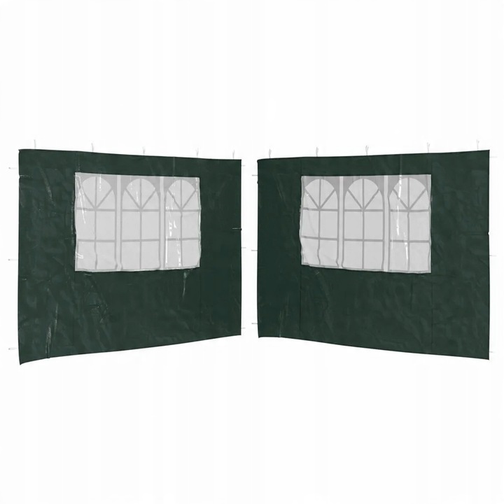 Boční zahradní stěna s okny 300 x 195 cm zelená