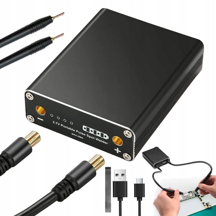 BODOVÁ SVAŘOVACÍ SVÁŘEČKA PŘENOSNÁ KOVOVÁ MINI DIY USB 9 RYCHLOSTNÍCH STUPŇŮ 5500MAH