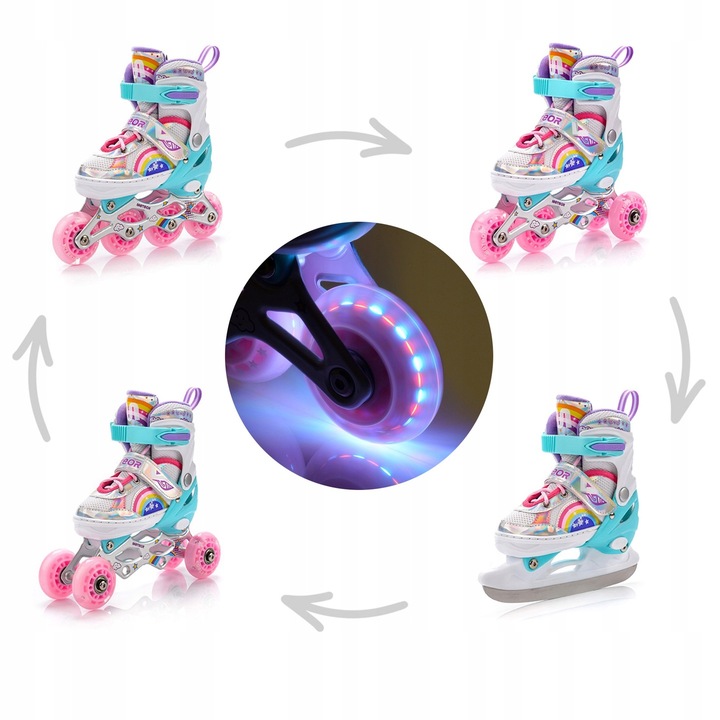 Brusle 4v1 Meteor Kolečkové Brusle XS 27-30