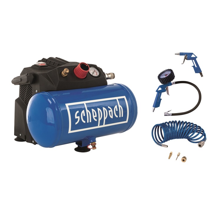 Bezolejový kompresor Scheppach 5906153901, 6 l, 8 barů VÝPRODEJ