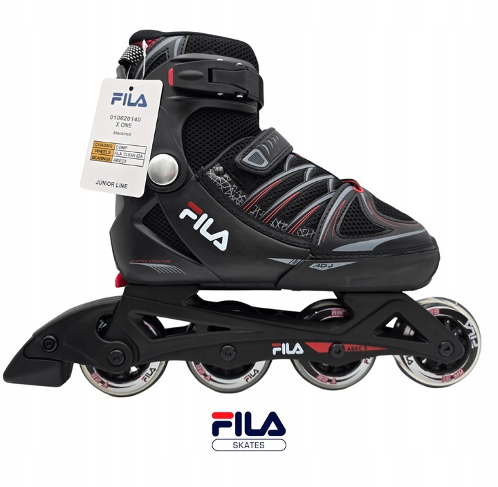 Brusle 2v1 Kolečkové Brusle FILA SKATES X-ONE Black/Red Fitness Černé XL 38-41EU