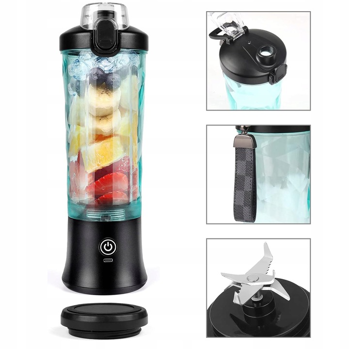 BEZDRÁTOVÝ MIXÉR NA SMOOTHIE A ŠŤÁVY MALÝ KUCHYŇSKÝ MIXÉR ČERNÝ