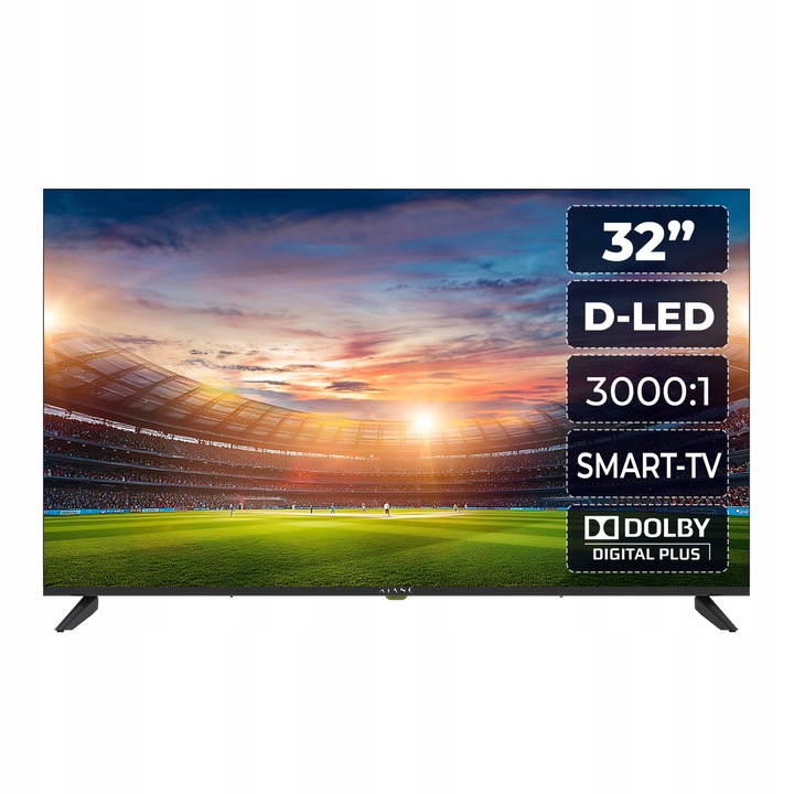 Bezrámečkový LED televizor direct Kiano KE32 Smart TV HD Ready černý