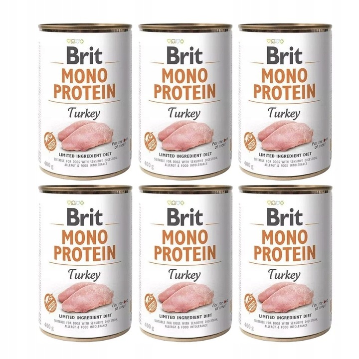 BRIT Mono Protein Turkey monoproteinové krmivo krůta 6x400 g
